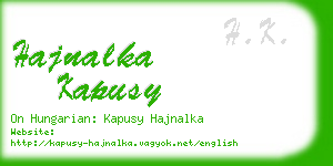 hajnalka kapusy business card